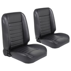 TMI Cruiser Classic Bucket Seats Madrid Grain Black Vinyl Black Stitch 47-9250-2295-BKS