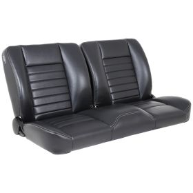 TMI Cruiser Pro-Bench 55in Split Back Seat Madrid Grain Black Vinyl White Stitch 47-9252-2295-WS