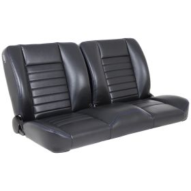 TMI Cruiser Pro-Bench 55in Split Back Seat Madrid Grain Black Vinyl Blue Stitch 47-9252-2295-BS