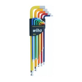 Wiha 13 Piece Ball End Color Coded Hex L-Key Set - Inch 66981