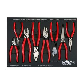 Wiha 8 Piece Classic Grip Pliers and Cutters Tray Set 34682