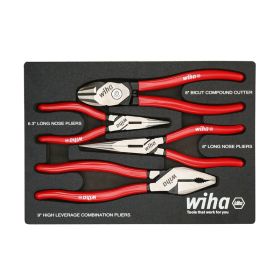 Wiha 4 Piece Classic Grip Pliers and Cutters Tray Set 34681