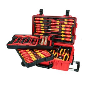 Wiha 80 Piece Master Electrician's Insulated Tools Set In Rolling Hard Case 32800