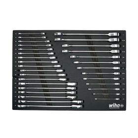 Wiha 31 Piece Ratcheting Wrench Tray Set - SAE and Metric 30392