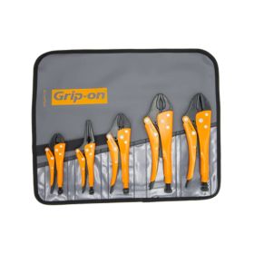 Grip-on 5 Piece General Service Set, Straight, Curved & Long Nose Locking Pliers BK-SET5-89
