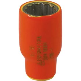 Gray Tools 9/16in. X 1/4in. Drive 12 Point Standard Length Socket 1000V Insulated V118-I