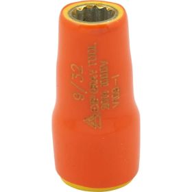 Gray Tools 9/32in. X 1/4in. Drive 12 Point Standard Length Socket 1000V Insulated V109-I