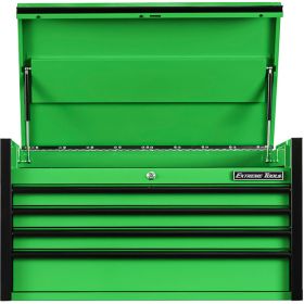 Extreme Tools DX Series 41in W x 25in D 4 Drawer Top Chest  100 lbs Slides  Green with Black Drawer