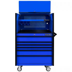Extreme Tools DX Series 41in W x 25in D Extreme Power Workstation Hutch and 6-Drawer Roller Cabinet 