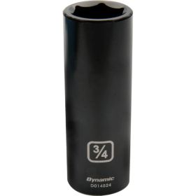 Dynamic Tools 1/2in. Drive 6 Point SAE 3/4in. Deep Length Impact Socket D014524