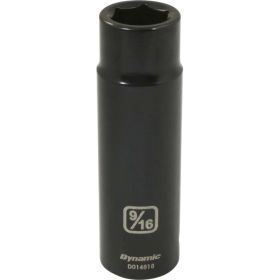 Dynamic Tools 1/2in. Drive 6 Point SAE 9/16in. Deep Length Impact Socket D014518