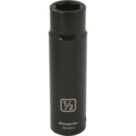Dynamic Tools 1/2in. Drive 6 Point SAE 1/2in. Deep Length Impact Socket D014516