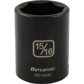Dynamic Tools 1/2in. Drive 6 Point SAE 15/16in. Standard Length Impact Socket D014330