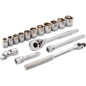 Dynamic Tools 3/8in. Drive 16 Piece 6 Point Standard SAE Socket Set 3/8in. - 1in. D010008