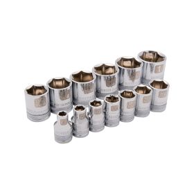 Dynamic Tools 3/8in. Drive 13 Piece 6 Point Standard SAE Socket Set 1/4in. - 1in. D010000
