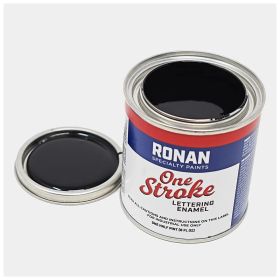 Ronan One Stroke Lettering Enamel Flat Black Quarter Pint