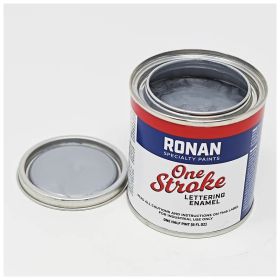 Ronan One Stroke Lettering Enamel Imitation Silver Metallic Quarter Pint