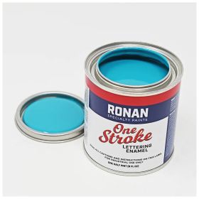 Ronan One Stroke Lettering Enamel Teal Quarter Pint