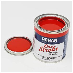Ronan One Stroke Lettering Enamel Cherry Red Quarter Pint