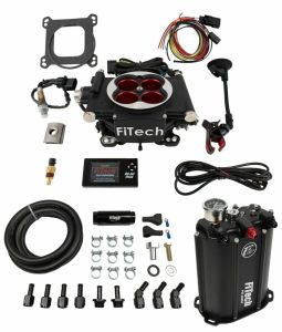 FiTech Go EFI Power Adder 4 Barrel Kit - 600HP - Black Finish - w/ Force Fuel System 35204