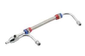 Mr. Gasket Adjustable Fuel Line with Red And Blue Hose Ends - Fits Holley 4150 / 4160 Carbs 1556G