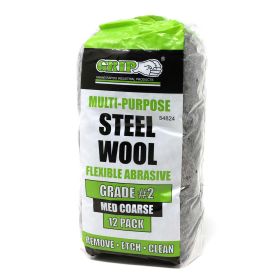 GRIP 12 Piece #2 Steel Wool Pad Set