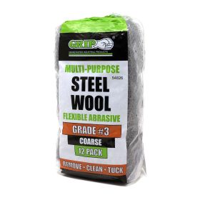 GRIP 12 Piece #3 Steel Wool Pad Set