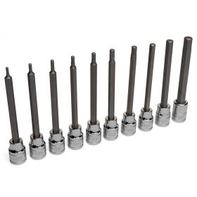 Eastwood 10 Piece 3/8 Inch Drive Long SAE Hex Bit Set