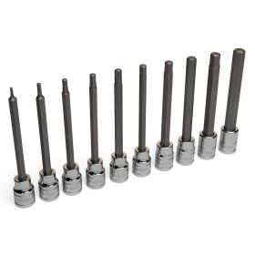 Eastwood 10 Piece 3/8 Inch Drive Long Metric Hex Bit Set