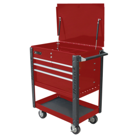 Homak 35 Inch Professional 4  Drawer Service Cart  - RED  RD06032000