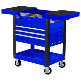 Homak 35 Inch 4 DRAWER SLIDE TOP CART - BLUE BL06043500