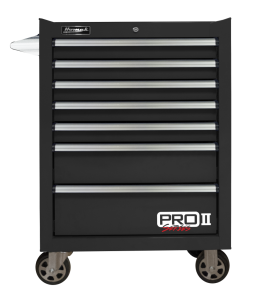 Homak 27 InchPro 2 7-Drawer Roller Cabinet - Black BK04027702