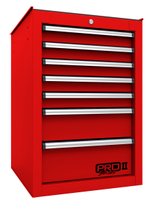 Homak 14 1/2 Inch Inch Pro II 7-Drawer Side Cabinet - Red RD08014552