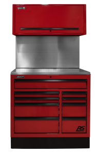 Homak 41 InchCTS Set with Solid Back Splash - Red RDCTS41001