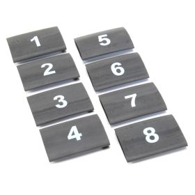 DEI Wire Markers - 8 pc set numbered 1-8 - Black  - 10849