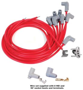 MSD Super Conductor Spark Plug Wire Set 8 Cyl 90° Plug - Socket/HEI Cap 31239