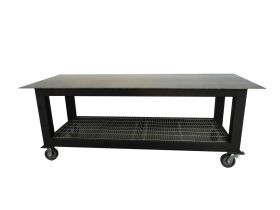 BADASS Workbench 3X8WELD-38WC 3FT X 8FT X 36 Inch TALL  WELDING TABLE WITH 3/8 Inch PLATE STEEL TOP & CASTERS - 3X8WELD-38WC