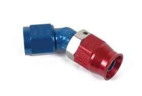 Earls 45 Degree Speed-Seal Hose End Hose Size -3 Nut Size 3 Material Aluminum Adjustable Low Profile - Red/Blue 604533ERL