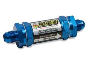 Earls Fuel Filter w/ Screen Type Element - 85 Micron - 6 AN Male Inlet & Outlet - Blue 230206ERL 
