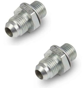 Earls Straight Transmission Adapter -6 Male to 1/4-18 NPSM Male - Package of Two - Nickel Plated Steel 940006ERL