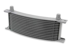 Earls Temp-A-Cure Oil Cooler - Grey - 13 Rows - Narrow Curved Cooler -6 AN Male Flare Ports 71306ERL