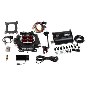 FiTech Go EFI Power Adder 4 Barrel Kit - 600HP - Black Finish - w/ Force Fuel System 35204