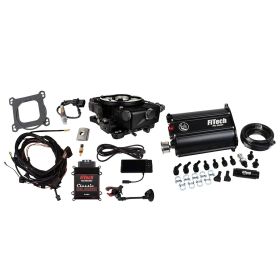 FiTech Go EFI Classic 4 Barrel Kit - 550HP - Black Finish - External ECU - w/Force Fuel System 35221