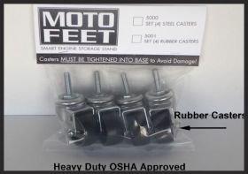 MotoFeet 4 Piece Rubber Castors for Engine Stands