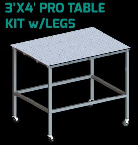 Certiflat Heavy Duty 3'X4' Welding Table and Leg Kit with Swivel Casters