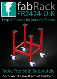 CertiFlat FR2424-U-K 24" X 24" fabRack Leg Kit with Casters for fabBlocks