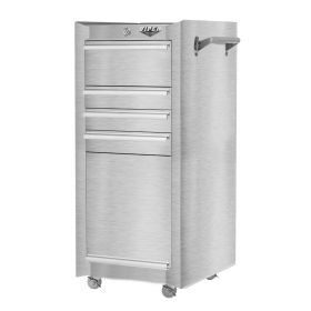 Viper Storage Viper Tool Storage 16-Inch 4 Drawer 304 Stainless Steel Rolling Tool / Salon Cart V180
