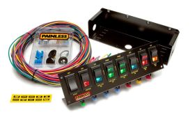 Painless 8-Switch Fused Panel w/all necessary wiring & hardware 50303