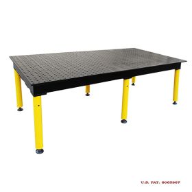 BuildPRO Welding Tables MAX Table; 5 ft x 3 ft - Nitrided, with Adj. Round Legs & Casters TMQRC56036F