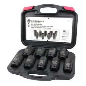 Powerbuilt 9PC DELUXE AXLE NUT SOCKET SET KIT61 648991